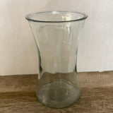 a** Hurricane Flower VASE Candle Holder Medium Clear Glass 8” Decor