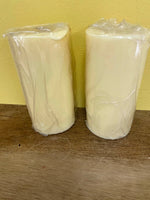 a** NEW Lot/6 Unscented Handcrafted Pillar CANDLES Ivory in 4 Styles & Shapes Volcanica