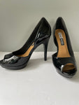 Womens By XOXO Black Peep Toe High Heel Platform Pumps Size 8M 5” Heel
