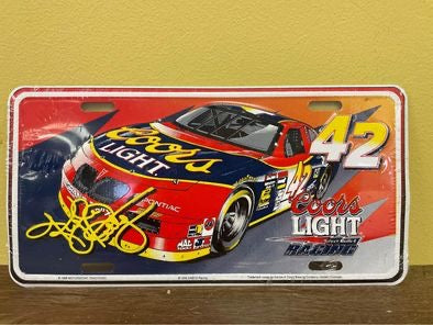 New NASCAR Racing 1996 Kyle Petty #42 Coors Silver Bullet Light Novelty License Plate Sign Metal Sealed