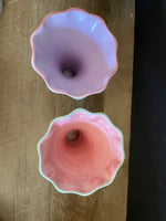 a* Set/4 7” Whimsical Colorful  Soda Fountain Sundae Dessert Dishes Ceramic