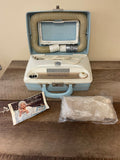 a* Vintage Working SCHICK Petite Salon 4 Temps Hairdryer Blue Case Nail File Dryer