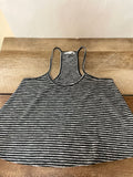 Womens Juniors AMERICAN EAGLE Outfitters Medium Black Stripe Crop Top Poly