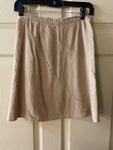 Womens Juniors Sz Large 9/10 27” Waist CHEROKEE Beige Cotton Corduroy Skirt Zipper