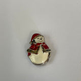 *Vintage Snowman Charm Pendant with Red Crystal