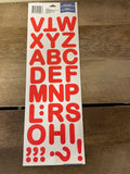 <€€ Red Poster Stickers 56 Characters & Letters