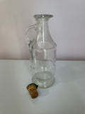 V<€€ Vintage Clear Glass Vinegar Oil Cruet Jar Dispenser Bottle with Cork