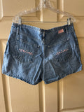 Vintage Womens Juniors ROUTE 66 Jean Shorts Sz 13/14 36” Waist Embroidered Flowers