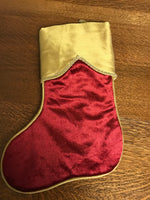 NEW Christmas Holiday Plush Textured Red Velvet and Satin 17” Stocking Tassle Trim NWOT