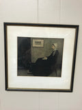 ~ Vintage Framed Art Print "The Artist’s Mother Whistler" Louvre Paris Under Glass 1920's