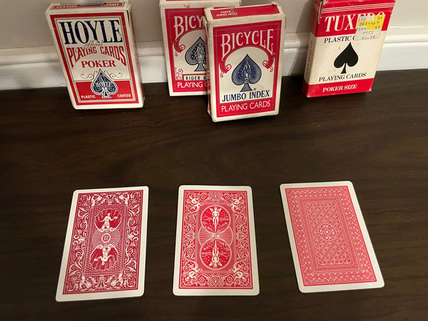*Lot/4 Decks of Playing Cards by Bicycle, Hoyle, Tuxedo, Rider Back, Poker Size, Plastic Coated