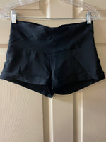 Womens Juniors SPRING STREET Black Nylon Slip On Cuff Shorts Small 30 in Waist