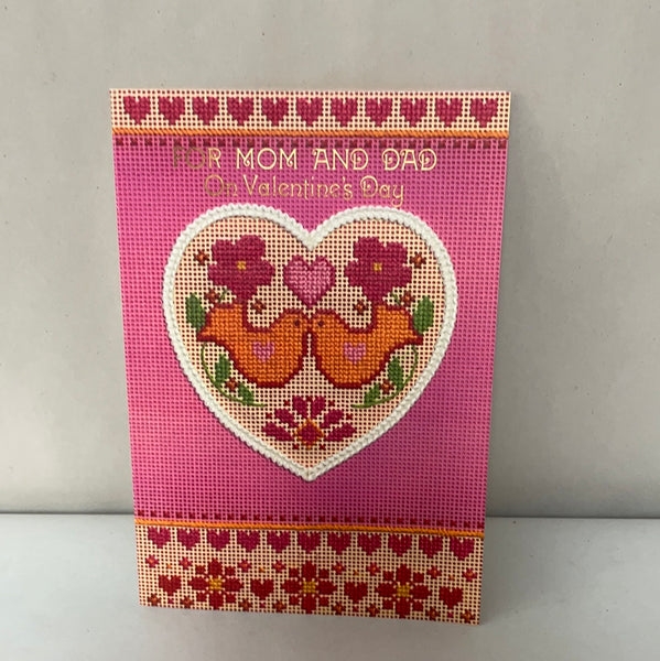 a* Vintage Used Valentine’s Day Mom & Dad Greeting Card Crafts Scrapbooking