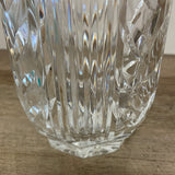 a** Heavy Crystal Glass 8” Vase Ribbed & Cut Scalloped Edge Decor