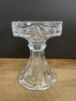 € Single Crystal Cut Pedestal Taper Pillar Candleholder Vase