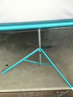 a** Vintage Turquoise DA-LITE Silver Pacer Film PROJECTOR SCREEN w/ Tripod Stand 40"x 40"