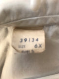 Vintage Girls Blue Button Down Short Sleeves Shirt Uniform Size 6X 100% Cotton
