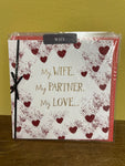 <€€ New Valentine Card MY WIFE MY PARTNER MY LOVE w/ Envelope in Plastic Seal 2022 Paper Thread