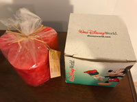 New Vintage MICKEY MOUSE Red Ears Pillar CANDLE WALT DISNEY NIB