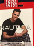 New Mens Medium NAUTICA Navy Green Flannel Pajama Pants Sleepware Set NWT