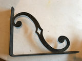 *Vintage Pair Set/2 Black Decorative Metal Wall Shelf Bracket Hammered Finish