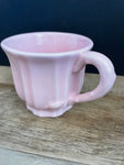 Single Pink Coffee Tea Mug with Embossed Leaf