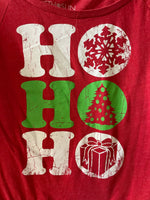 € Womens Juniors FIFTH SUN Christmas HO HO HO Medium Red Long Sleeve TShirt Top