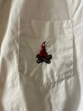 Vintage Girls Sz 8 Official CAMP FIRE Girls Scout White Button Down Short Sleeve Shirt Uniform