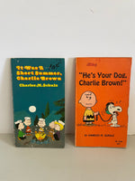 ~ Set/2 Vintage Peanuts Books Charles Schulz Softcover Book Short Summer, He’s Your Dog