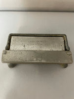 a** Vintage Better Packages LABELOR #202 & Brush Cast Iron Postal Box Silver