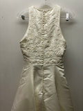 <€€ Demetrios Bridal Size 6 Ivory Beaded Sleeveless  Wedding Dress Gown Removable Train