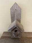 ~ Rustic Wood Bird House Pitch Roof and Ledge