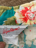 Vintage Wyndham Collection Womens Hawaiian Floral Short Sleeve Blouse Top Medium