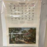 a* Vintage 1950 (mirrors 2023, 2034, 2045) May & August Calendar Currier & Ives The Travelers