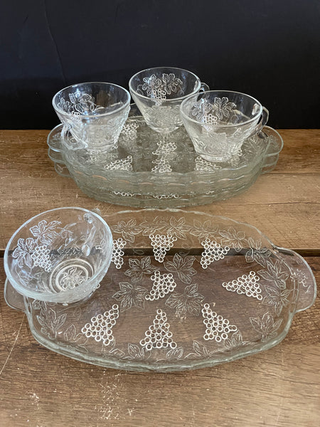 Vintage clear glass sales plates