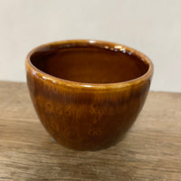 a** Brown Glazed Stoneware 2.75” H x 4” Diameter Bowl Pottery Planter Decor