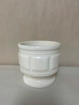 a** Vintage Milk Glass Vase Planter White 4.5” Windowpane Block Design