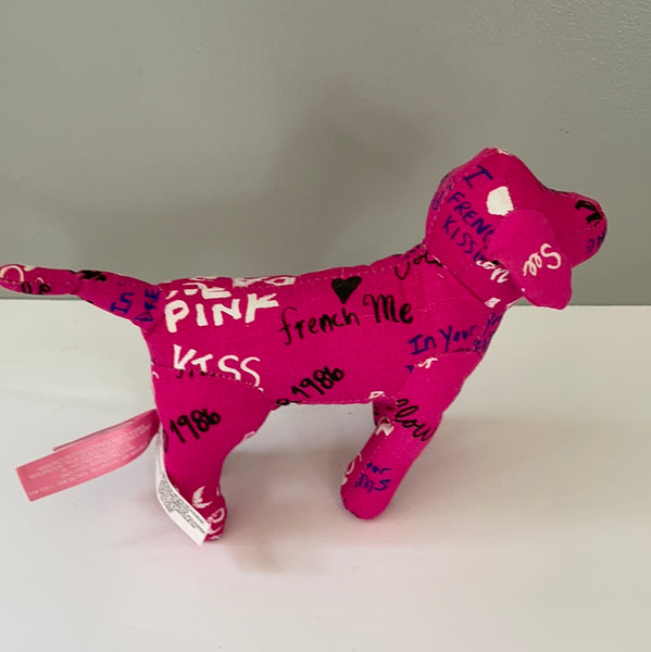 Victoria Secret Pink Set 2 Plush Stuffed Dogs Pups GRAFITTI Love