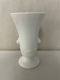 € Vintage Milk Glass Vase White Delicate Raised Design Pedestal