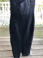 Womens Sz 4 Petite LIZ CLAIBORNE Black Dress Lace Halter