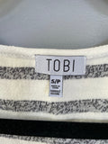 NEW Juniors TOBI Small/P 2 Piece Gray and White Stripe Mini Skirt and VNeck Crop Top NWT Festival