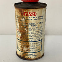 a** Vintage BRASSO Brass Copper Chromium Cleaner  Red White Blue Tin Can Americana Advertising