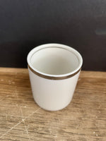 a* Porcelana Veracruz Espresso Cup Liners for BELLINI Holders Set of 4 White Silver Rim Brazil