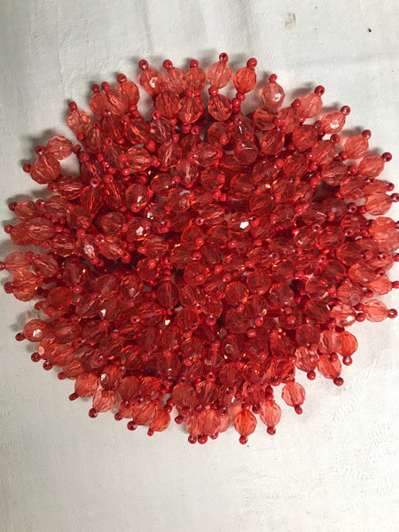 a*~ NEW 5” Red Sun Catcher Beads Round Box of 12