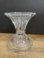 € Single Crystal Cut Pedestal Taper Pillar Candleholder Vase