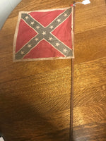 € Vintage American History States Flag Cheesecloth Wood Pole Mini