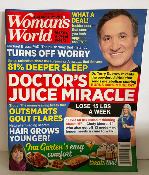 NEW WOMAN’S WORLD 2022 Magazine Doctor’s Juice Miracle November 7, 2022