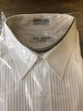 <€€ NEIL ALLYN Pleated Tuxedo Shirt White Easy Fit Down Collar XL 32-33