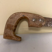 €<a* Vintage 17” Wooden Handle Hand Saw 12” Blade Unbranded