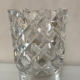 a** Heavy Crystal Clear 8” Flower VASE Diamond Cut Decor